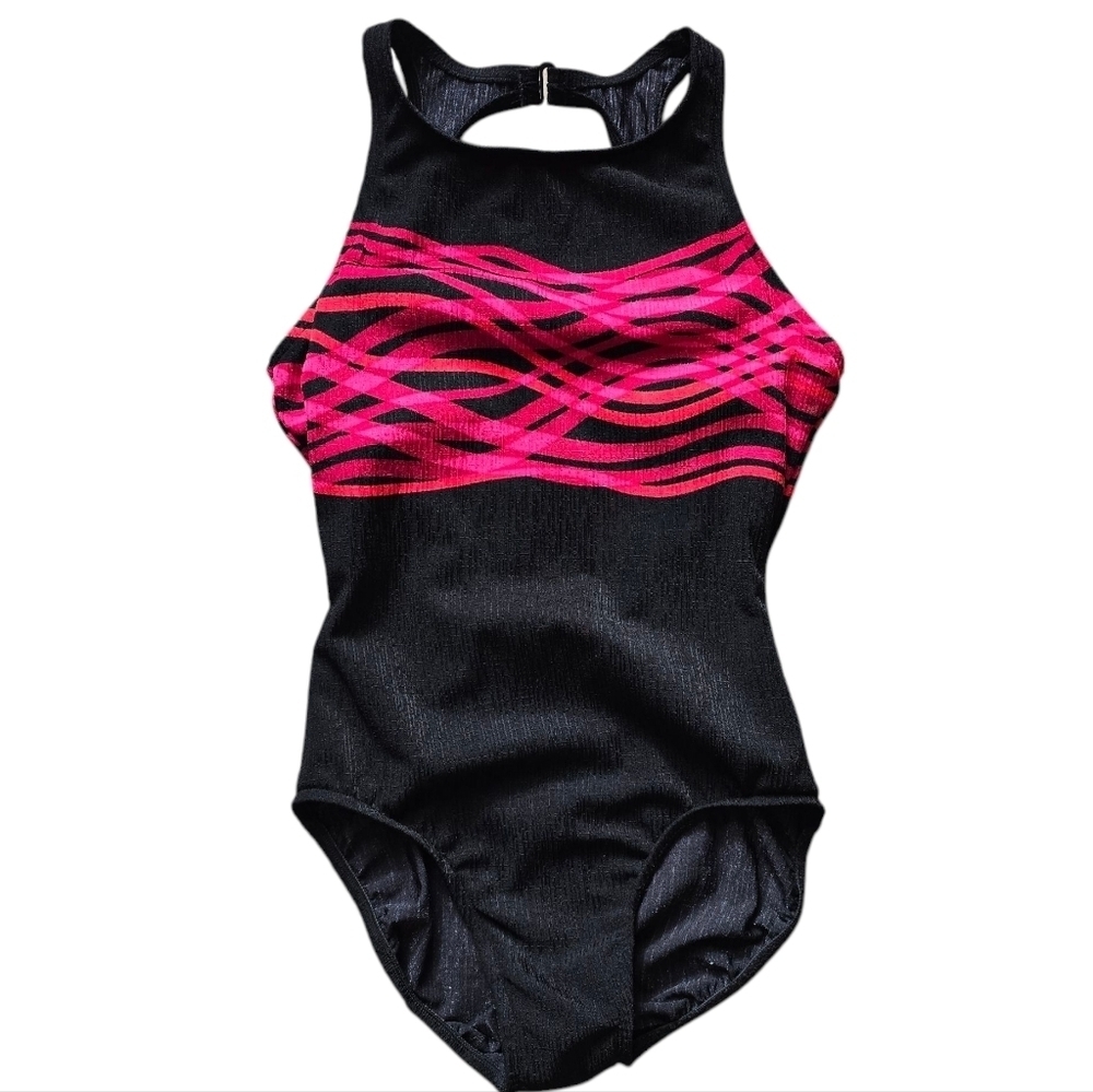 🔥Vintage 90s Jantzen One Piece Swimsuit Geometric Full Coverage Retro, Size 10